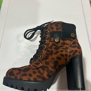 Leopard Print Ankle Boots